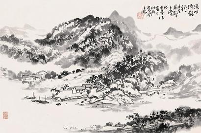 宋玉麟 溪山清影 镜心