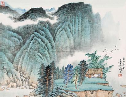 宋玉麟 春山草堂 镜心