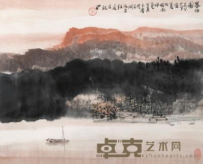宋玉麟 暮泊图 镜心 41×51cm