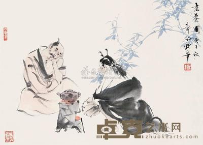 萧和 煮茶图 立轴 33×46cm
