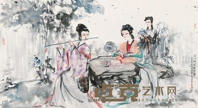 罗来瑛 玉人何处教吹箫 镜心 136×74cm