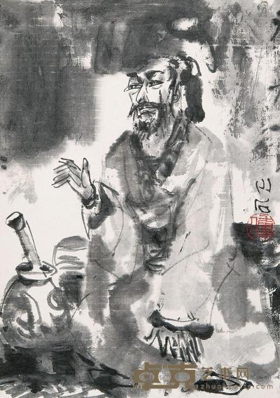 傅小石 人物 镜心 30×21cm