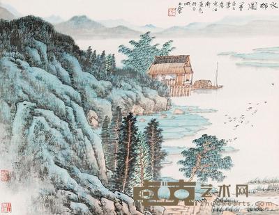 宋玉麟 水村图 镜心 32×40.5cm
