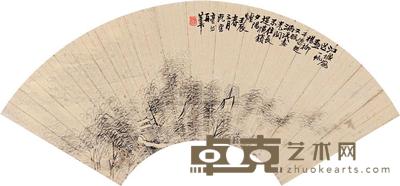 毫然 江城送帆图 镜心 18.5×53cm