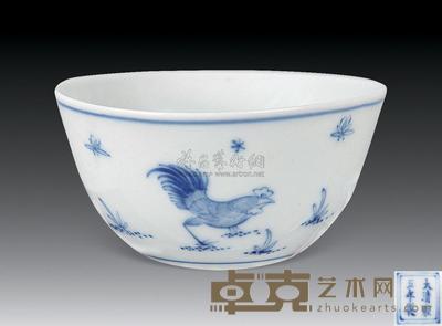 清 青花鸡缸杯 直径7.2cm