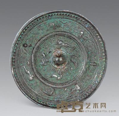 唐 铜海兽葡萄镜 直径13.5cm
