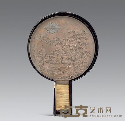 日本 铜花鸟纹镜 直径34.3cm