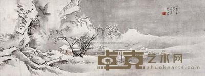 吴镜汀 1937年作 冬雪 镜心 24×67cm