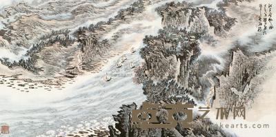 陈幼华  2007年作 江上风帆 镜心 68×136cm