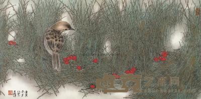 杨天颐  2010年作 楼息 镜框 35×70cm