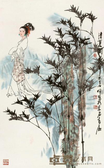 王明明  1982年作 清夏图 立轴 97×61cm