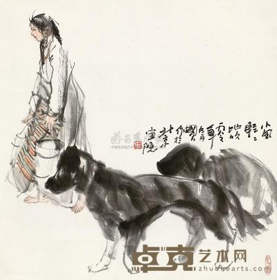 史国良  1986年作 小风轻轻的吹 立轴 67×66cm