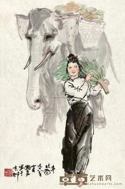 史国良  1998年作 丰收图 镜框 69×46cm