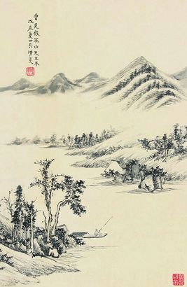 李瑞清 山水 立轴