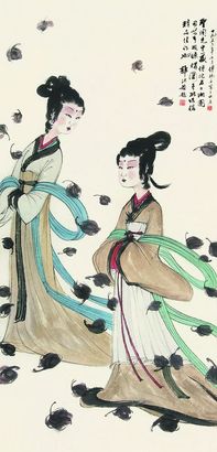 傅抱石 仕女图 立轴