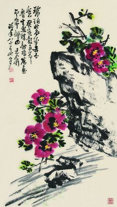 王个簃 花卉 立轴
