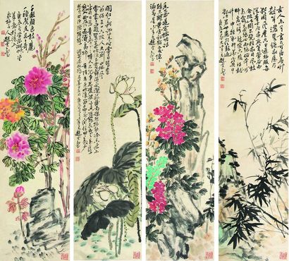 赵云壑 花卉 立轴