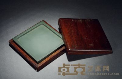 姜東舒藏，韓登安刻綠端硯 12.4×12.4×1.8cm