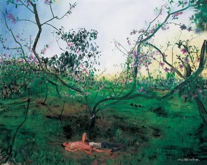 周春芽 2008年 桃园林中