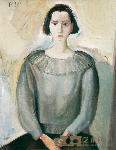 崔小冬 1993年 端坐着的少女 80×60cm