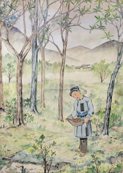 庞熏琹 树林中的农妇