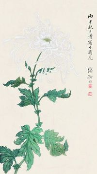 陆抑非 1956年作 菊花 镜心