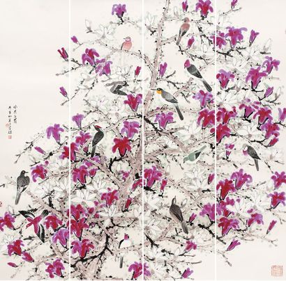 柳学健 风花正茂 镜心