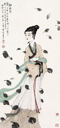 傅抱石 湘夫人 立轴