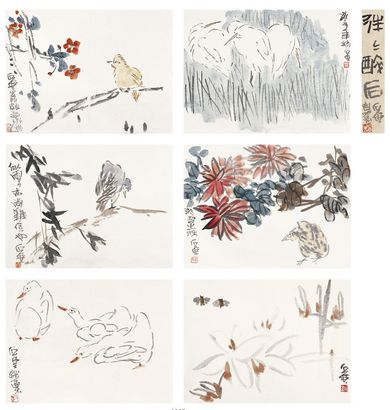 陈子庄 1973年作 花鸟册 册页