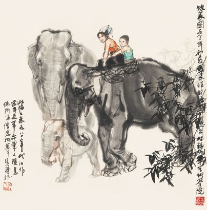 史国良牧象图