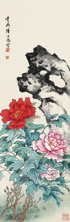 陆伯龙 花开富贵 立轴