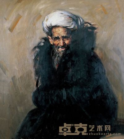 《维吾尔族老人》 110×100cm