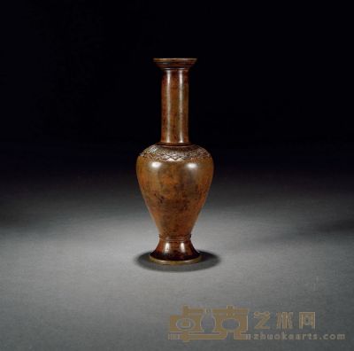 清中期·銅藏草瓶 高：16.1cm 口徑：3.3cm 足徑：4.2cm