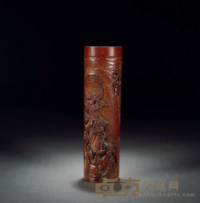 清·竹雕文具盒 長24.1cm 高：3.1cm 寬：6.3cm