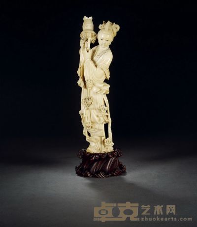 民國·象牙雕花神 高：31cm