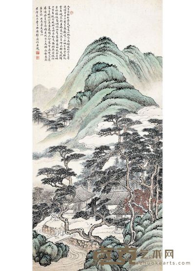松谷幽居图 135.5×66.5cm