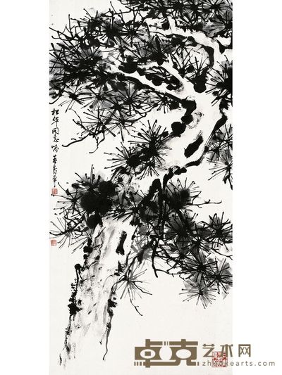 虬松圖 135.5×67cm