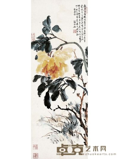 牡丹圖 66×23.5cm