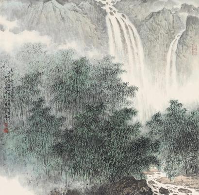 卢星堂 万竿新篁 镜心