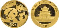 2008年熊猫1盎司金币一枚