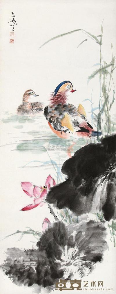 王雪涛 眷侣好合 镜心 119×46.5cm