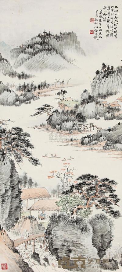 钱松嵒 1947年作 翠微山外 立轴 101×44.5cm