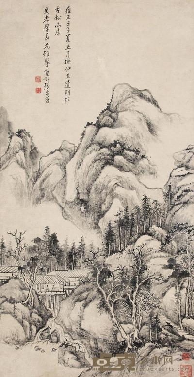 张宗苍 1732年作 山林引兴 立轴 98×51.5cm