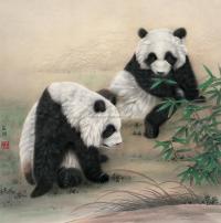 陈启明 2009年作 熊猫 镜框