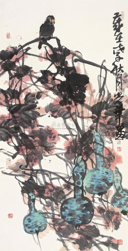 于光华 2008年作 花鸟 镜框