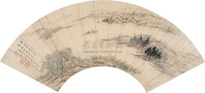 潘思牧 1777年作 山水 扇面片