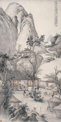 王鹤 1921年作 朝岁图 立轴