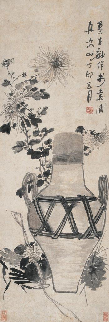 陈鸿寿 1807年作 菊蟹图 立轴