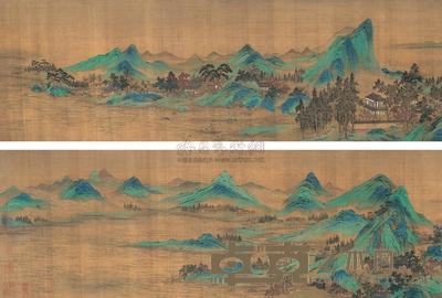 赵令穰 (款) 山水 卷 34×340cm