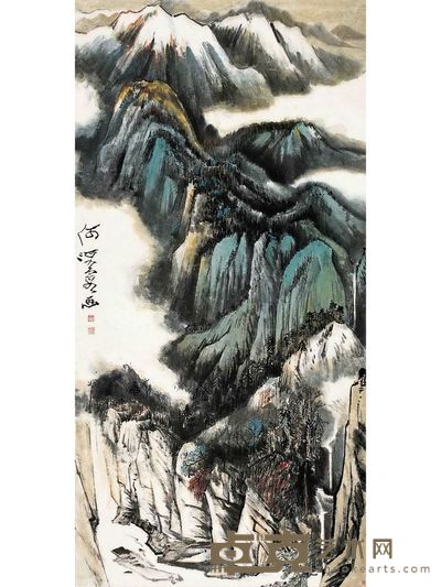 万壑奇峰图 136.5×68.5cm
